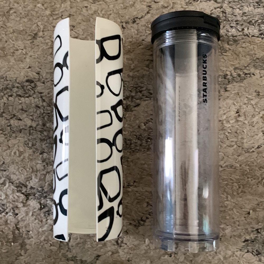 NWT Starbucks Tumbler 2013 Sunglasses Design Cold Iced Cup w/lid 16oz - Picture 2 of 5